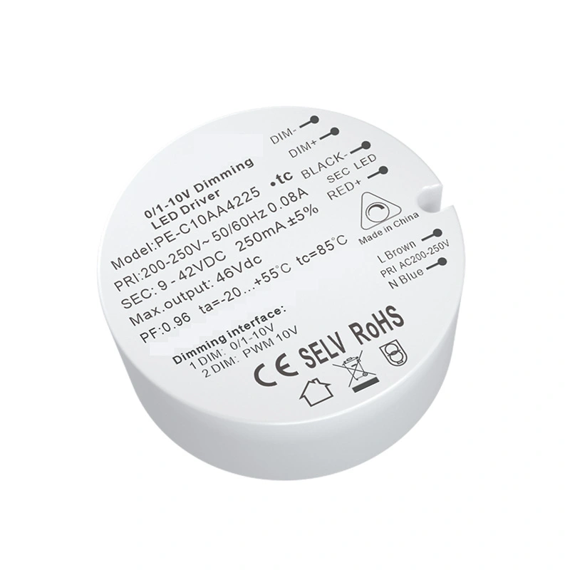 10W Constant Current 0-10V Dimmable LED Driver