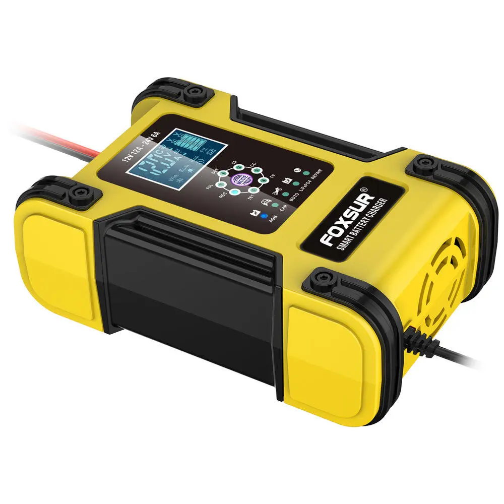 12V 24V 12A 7-segment Intelligent Lead-acid Battery Charger