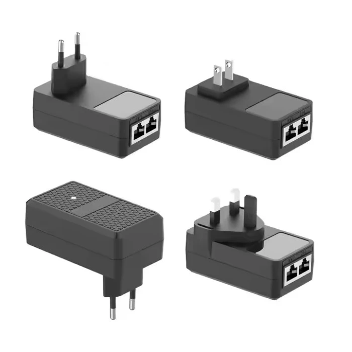 12W Wall Mount Interchangeable Plug POE Injector