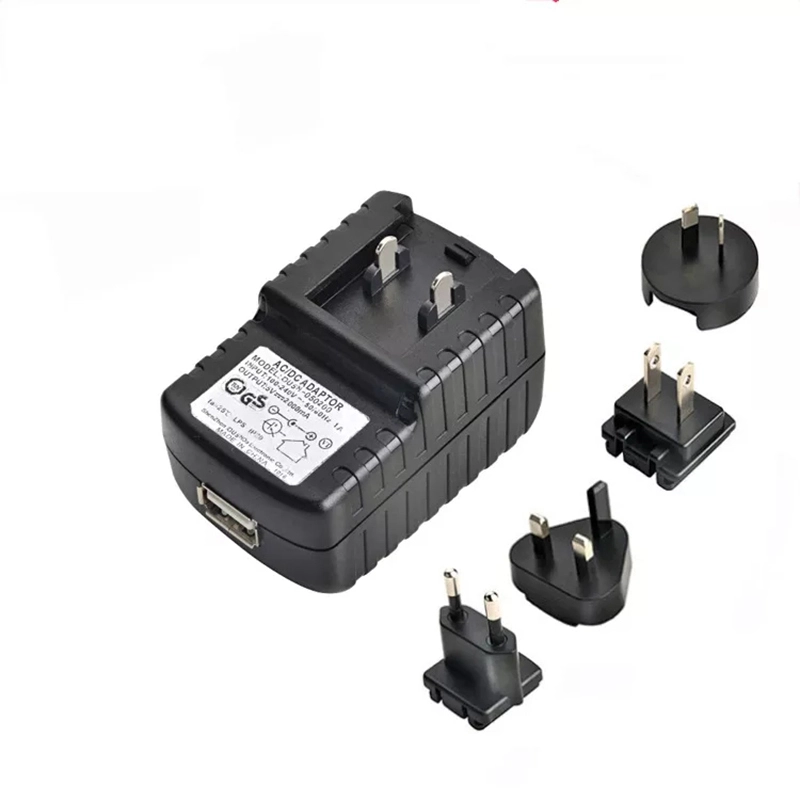 Universal 5V 2A USB Adapter with Interchangeable Plug